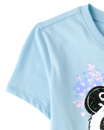 Girls Panda Graphic Tee - BLUE AIR