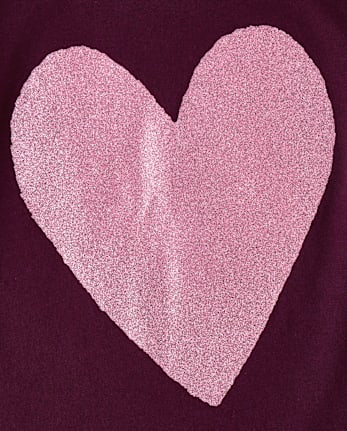 Girls Glitter Heart Graphic Tee - CRAISIN