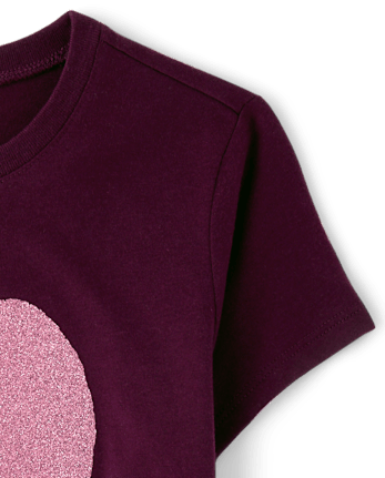 Girls Glitter Heart Graphic Tee - CRAISIN