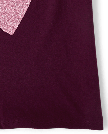Girls Glitter Heart Graphic Tee - CRAISIN