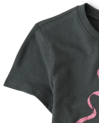 Girls Glitter Love Paris Graphic Tee - MOTOROIL