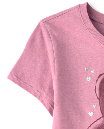 Girls Glitter Happiness Graphic Tee - PURPLE THISTLE