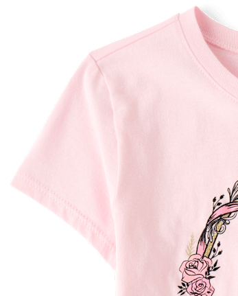 Girls Ballerina Graphic Tee - ROSE MIST