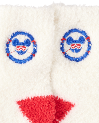 Kids Mickey Mouse™ Embroidered Cozy Socks - FAIR IVORY