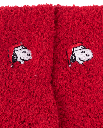 Kids Snoopy™ Embroidered Cozy Socks - CLASSICRED