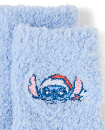 Kids Stitch™ Embroidered Holiday Cozy Socks - BABY BLUE