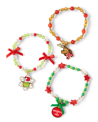 Girls Dr. Seuss The Grinch™ Beaded Bracelet 3-Pack - MULTI CLR
