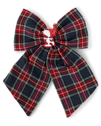 Girls Snoopy™ Plaid Bow Hair Clip - MULTI CLR