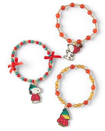 Girls Snoopy™ Holiday Beaded Bracelet 3-Pack - MULTI CLR