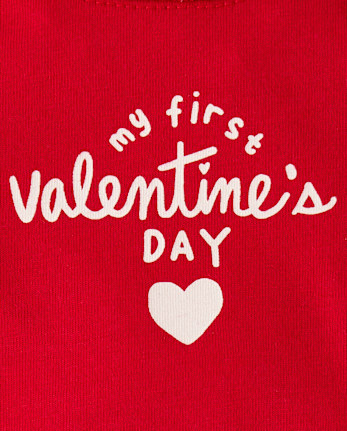 Baby First Valentine's Day Graphic Bodysuit - RUBY