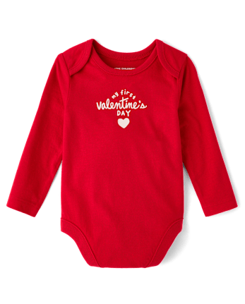 Baby First Valentine's Day Graphic Bodysuit - RUBY