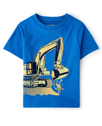Toddler Boys Excavator Graphic Tee - COBALT SEA