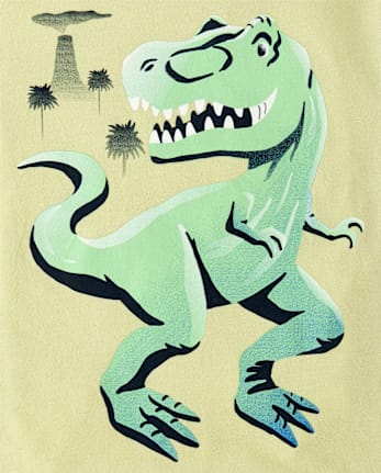 Toddler Boys Dino Volcano Graphic Tee - MATCHA CREAM CL