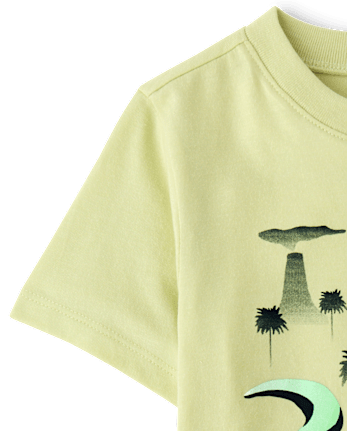 Toddler Boys Dino Volcano Graphic Tee - MATCHA CREAM CL