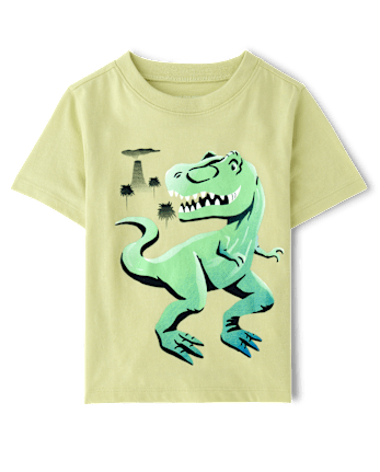 Toddler Boys Dino Volcano Graphic Tee - MATCHA CREAM CL