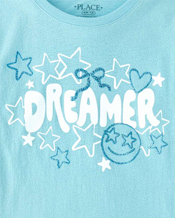 Girls Glitter Dreamer Graphic Tee - CALM WATERS