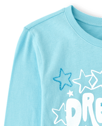 Girls Glitter Dreamer Graphic Tee - CALM WATERS