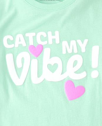 Girls Catch My Vibe Graphic Tee - ARCTIC ICE