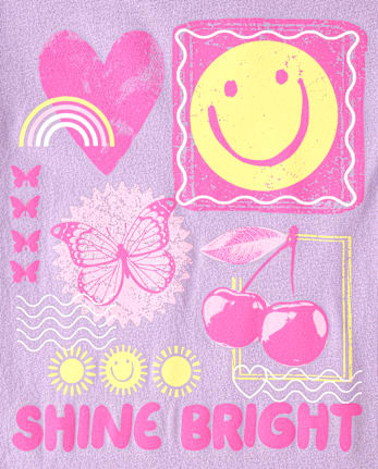 Girls Shine Bright Graphic Tee - ORCHID BREEZE