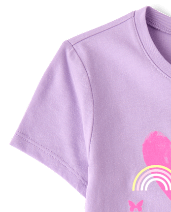 Girls Shine Bright Graphic Tee - ORCHID BREEZE