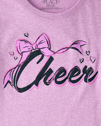 Girls Cheer Graphic Tee - SD PASSIONPURPL