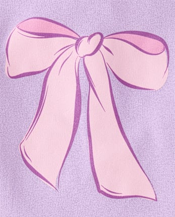 Girls Bow Premium Fleece Graphic Sweatshirt - ORCHID BREEZE