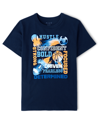 Boys Positive Words Sports Graphic Tee - TIDAL