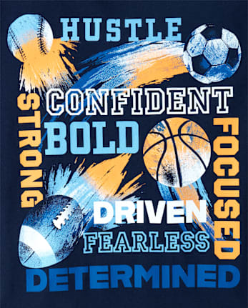 Boys Positive Words Sports Graphic Tee - TIDAL