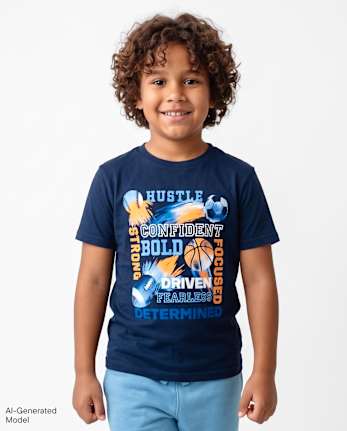 Boys Positive Words Sports Graphic Tee - TIDAL