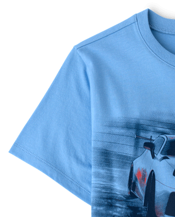 Boys Racecar Graphic Tee - GLOBE BLUE