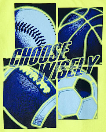 Boys Choose Wisely Sports Graphic Tee - SOCCER YELLOW NEON