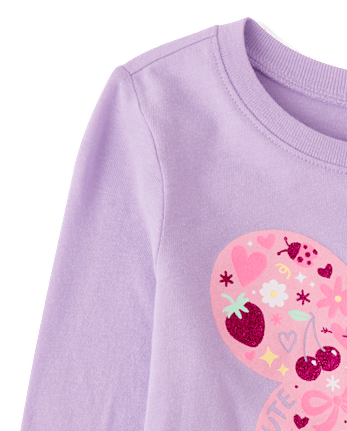 Toddler Girls Glitter Butterfly Graphic Tee - ORCHID BREEZE