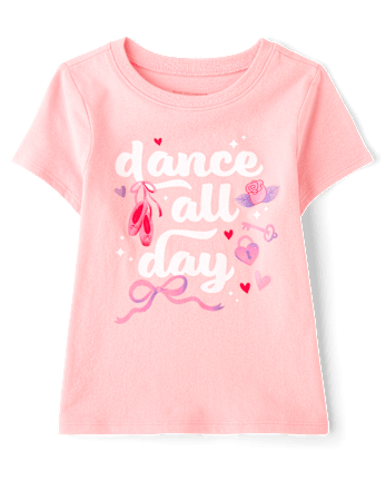 T-shirt graphique pour petites filles qui dansent toute la journée - ROSE POTTERY