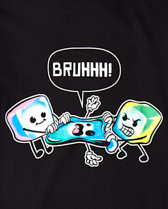 Boys Squishy Bruh Graphic Tee - BLACK