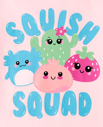 Girls Squish Squad Graphic Tee - ROSE MIST