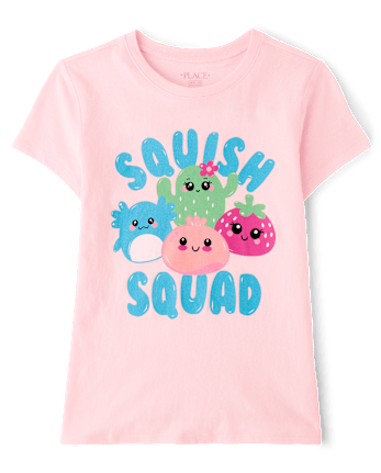 Girls Squish Squad Graphic Tee - ROSE MIST