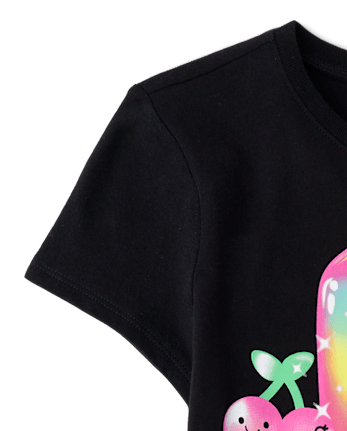 Girls Squishy Besties Graphic Tee - BLACK