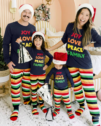 Matching Family Pajamas - Peace Love Joy Collection