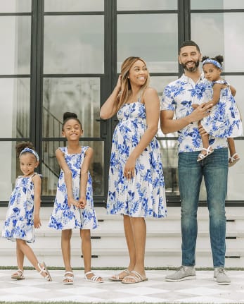 Matching Family Outfits - Blue Hibiscus Collection
