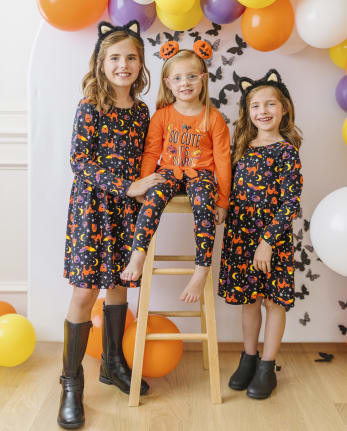 Coordinating Girls Outfits - Halloween Cats Collection