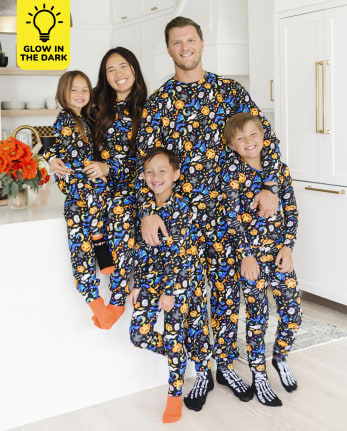 Matching Family Pajamas - Glow Halloween Doodle Crew Collection