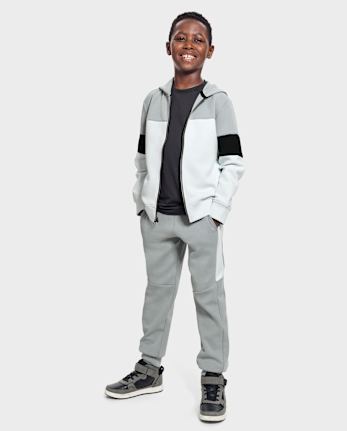 Boys Outfit Set - Grey Colorblock