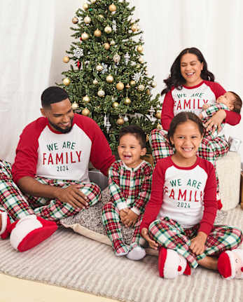 Matching Family Pajamas We Are Family 2024 Plaid Collection The Children s Place