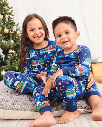 Matching Kids Pajamas Glow Holiday Train Collection The Children s Place