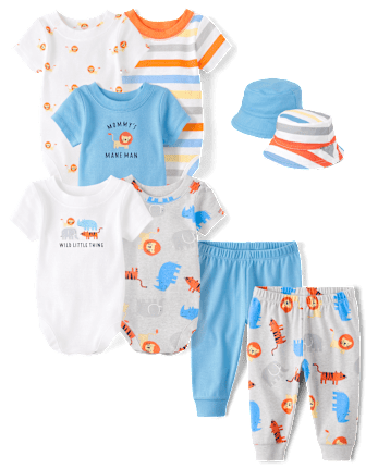 Baby Boys Outfit Set - Blue Animal Collection