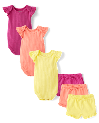 Baby Girls Outfit Set - Rib-Knit Ruffle Collection