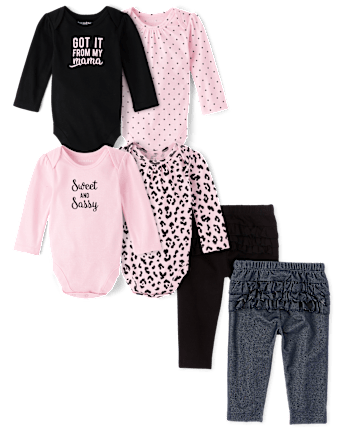 Baby Girls Outfit Set - Sweet And Sassy Leopard Collection
