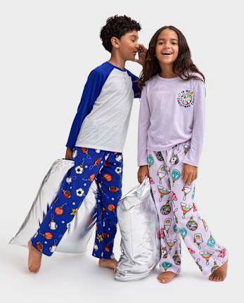 Coordinating Kids Pajamas - Holiday Ornaments Collection