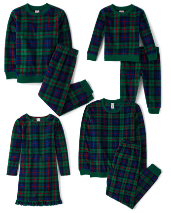 Matching Family Pajamas - Green Plaid Collection