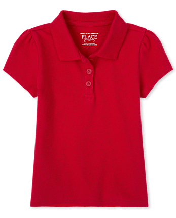 Polo de piqué de uniforme para niñas pequeñas, paquete de 2